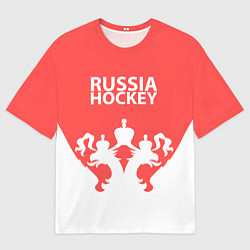 Футболка оверсайз мужская Russia Hockey, цвет: 3D-принт
