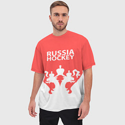 Футболка оверсайз мужская Russia Hockey, цвет: 3D-принт — фото 2