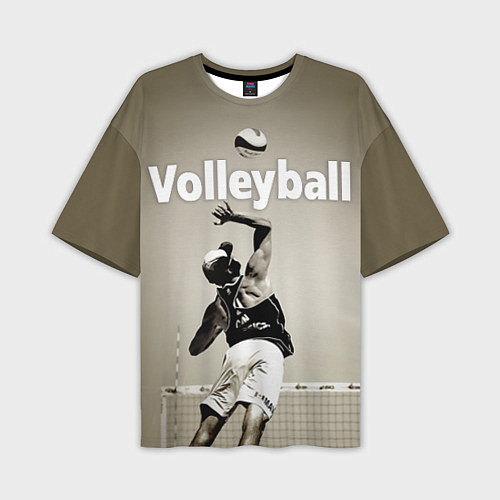 Мужская футболка оверсайз Волейбол - удар в прыжке / 3D-принт – фото 1