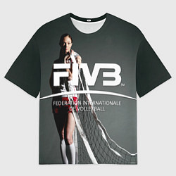 Футболка оверсайз мужская Волейбол 80, цвет: 3D-принт