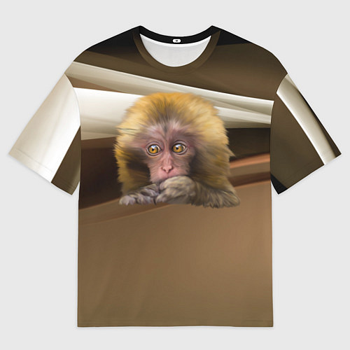 Мужская футболка оверсайз Мартышка / 3D-принт – фото 1