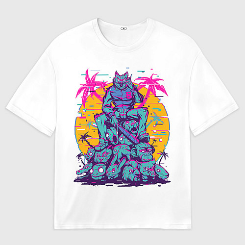 Мужская футболка оверсайз Hotline Miami: Throne / 3D-принт – фото 1