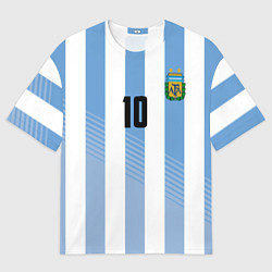 Мужская футболка оверсайз Месси - сборная Аргентины