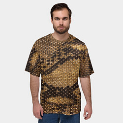 Футболка оверсайз мужская Змеиная кожа, цвет: 3D-принт — фото 2