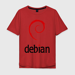 Мужская футболка оверсайз Debian