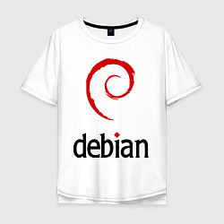 Футболка оверсайз мужская Debian, цвет: белый