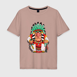 Мужская футболка оверсайз Забавные Индейцы 12