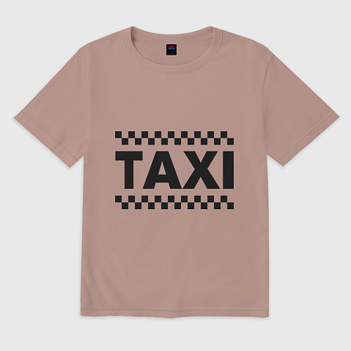 Мужская футболка оверсайз Taxi / Пыльно-розовый – фото 1