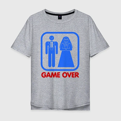 Мужская футболка оверсайз Game over / Меланж – фото 1