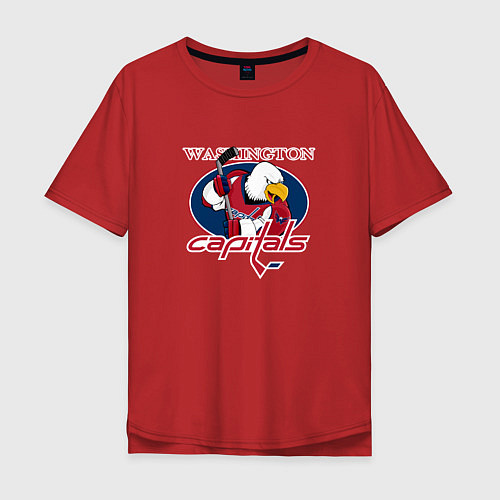 Мужская футболка оверсайз Washington Capitals Hockey / Красный – фото 1