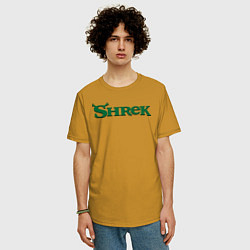 Футболка оверсайз мужская Shrek: Logo, цвет: горчичный — фото 2