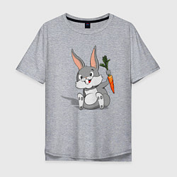 Мужская футболка оверсайз Зайка с морковью