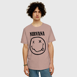 Футболка оверсайз мужская Nirvana, цвет: пыльно-розовый — фото 2