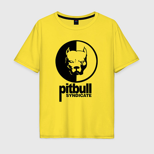 Мужская футболка оверсайз Питбуль / Желтый – фото 1