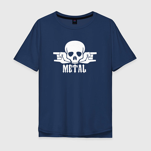 Мужская футболка оверсайз Real Metal / Тёмно-синий – фото 1