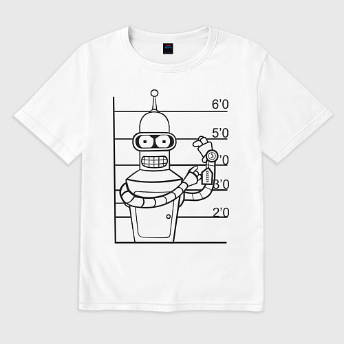 Мужская футболка оверсайз Bender Wanted / Белый – фото 1