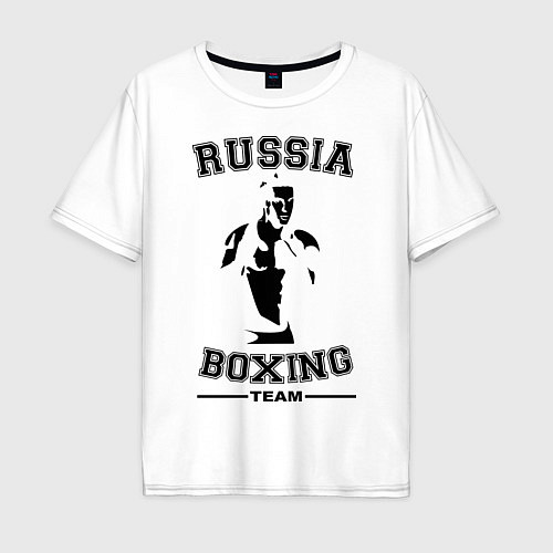 Мужская футболка оверсайз Russia Boxing Team / Белый – фото 1