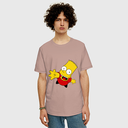 Мужская футболка оверсайз Simpsons 8 / Пыльно-розовый – фото 3