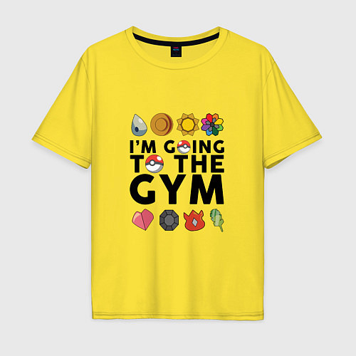 Мужская футболка оверсайз Pokemon Im going to the gym (black) / Желтый – фото 1