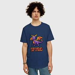 Футболка оверсайз мужская Spyro: 8 bit, цвет: тёмно-синий — фото 2