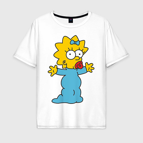 Мужская футболка оверсайз Maggie Simpson / Белый – фото 1