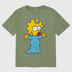 Мужская футболка оверсайз Maggie Simpson