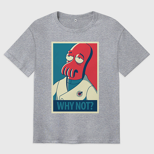Мужская футболка оверсайз Zoidberg: Why not? / Меланж – фото 1