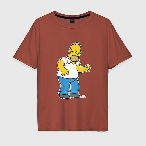 Мужская футболка оверсайз Симпсоны: Гомер / Кирпичный – фото 1