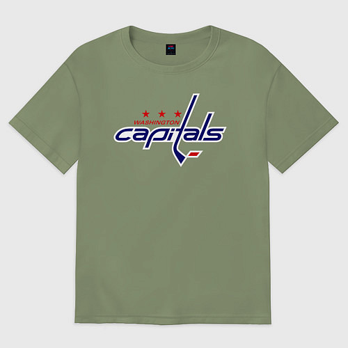 Мужская футболка оверсайз Washington Capitals / Авокадо – фото 1