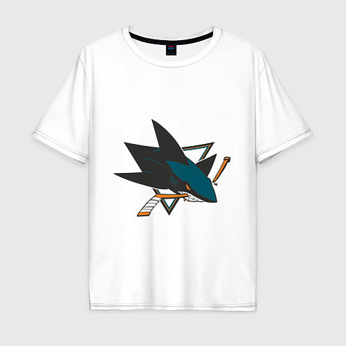 Мужская футболка оверсайз San Jose Sharks / Белый – фото 1