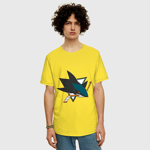 Мужская футболка оверсайз San Jose Sharks / Желтый – фото 3