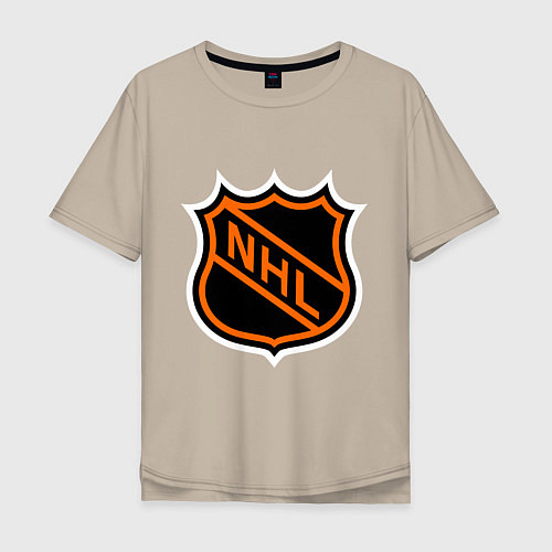 Мужская футболка оверсайз NHL / Миндальный – фото 1