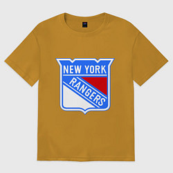 Футболка оверсайз мужская New York Rangers, цвет: горчичный