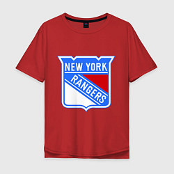 Футболка оверсайз мужская New York Rangers, цвет: красный