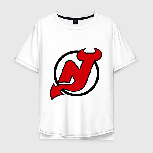 Мужская футболка оверсайз New Jersey Devils / Белый – фото 1