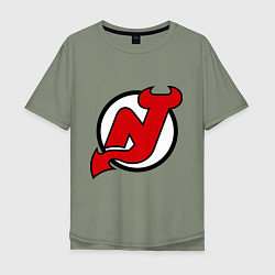 Футболка оверсайз мужская New Jersey Devils, цвет: авокадо