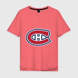 Футболка оверсайз мужская Montreal Canadiens цвета коралловый — фото 1