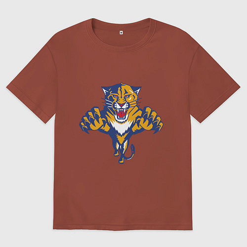 Мужская футболка оверсайз Florida Panthers / Кирпичный – фото 1