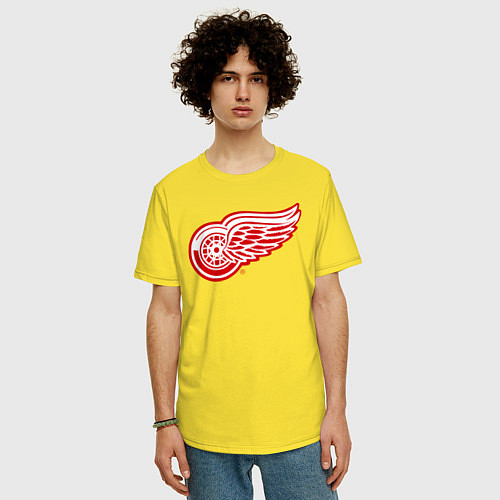 Мужская футболка оверсайз Detroit Red Wings / Желтый – фото 3