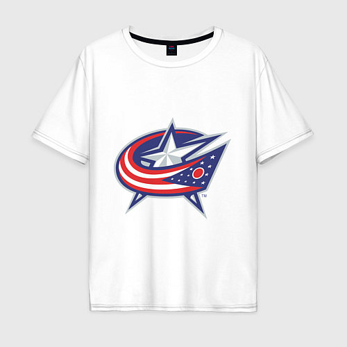 Мужская футболка оверсайз Columbus Blue Jackets / Белый – фото 1