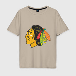 Футболка оверсайз мужская Chicago Blackhawks, цвет: миндальный