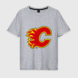 Футболка оверсайз мужская Calgary Flames, цвет: меланж