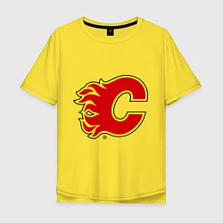 Футболка оверсайз мужская Calgary Flames, цвет: желтый