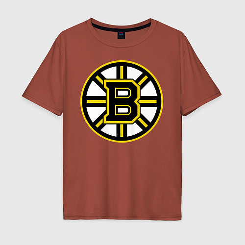 Мужская футболка оверсайз Boston Bruins / Кирпичный – фото 1