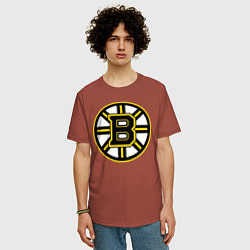 Футболка оверсайз мужская Boston Bruins, цвет: кирпичный — фото 2