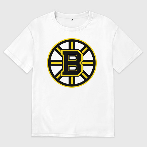 Мужская футболка оверсайз Boston Bruins / Белый – фото 1