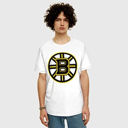 Футболка оверсайз мужская Boston Bruins, цвет: белый — фото 2