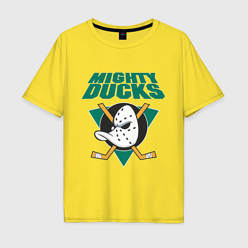 Мужская футболка оверсайз Anaheim Mighty Ducks / Желтый – фото 1