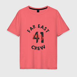 Футболка оверсайз мужская Far East 41 Crew, цвет: коралловый