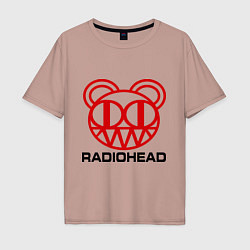 Футболка оверсайз мужская Radiohead, цвет: пыльно-розовый